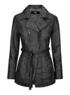 TRUCLOTHING MID LENGTH RETRO LEATHER JACKET