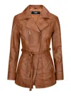 Truclothing Mid Length Retro Leather Jacket In Multi