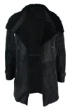 Truclothing Military Sherling Sheepskin Batman In Black