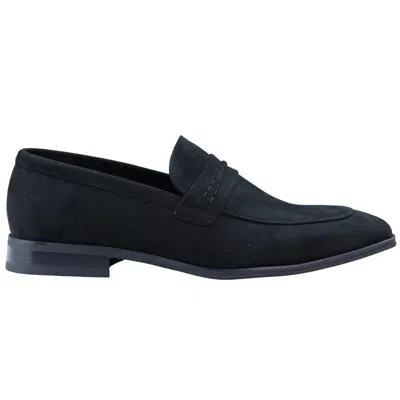 Truclothing Moccasin Loafers Shoes Leather Lined Slip On Suede Smart Formal Shoe In Black