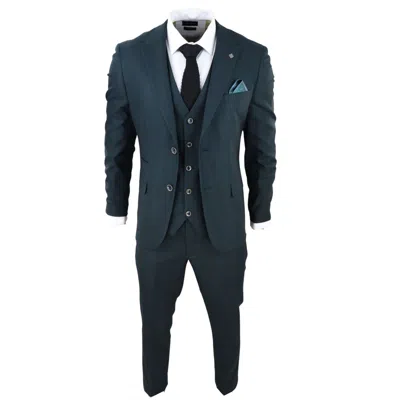Pre-owned Truclothing Paul Andrew Jasper Men's Olive Green 3 Piece Suit Check