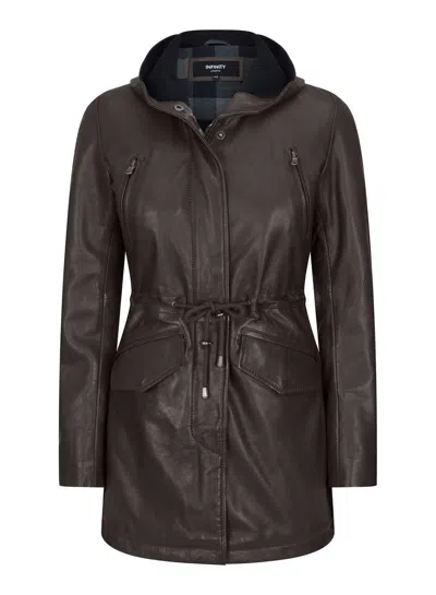 Truclothing Peacoat Hooded Jacket In Brown