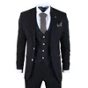 Truclothing Plain 3 Piece Suit Tailored Fit Office Wedding Prom Set In Black