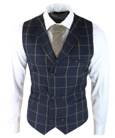 Truclothing Prince Of Wales Check Waistcoat In Blue