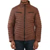 Truclothing Quilted Puffer Soft Napa Leather Jacket In Brown