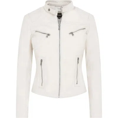 Truclothing Real Leather Classic Racer Style Slim Fit Biker Jacket In Animal Print