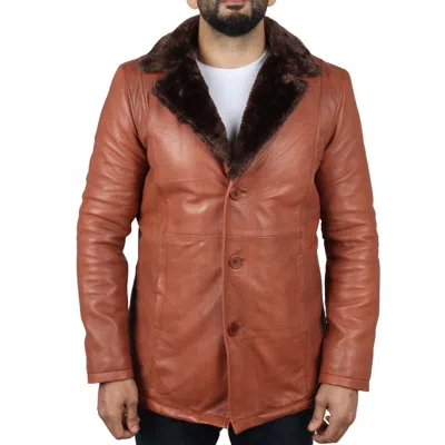 Truclothing Real Leather Fur Lining Coat In Multi