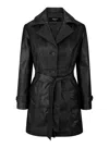 Truclothing Real Leather Mid Length Blazer In Black
