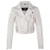 Truclothing Real Leather Short Cropped Length Brando Style Biker Jacket In White