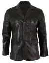 Truclothing Real Leather Smart Casual Blazer In Brown