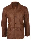 Truclothing Real Leather Smart Casual Blazer In Multi