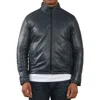 Truclothing Reversible Quilted Leather Jacket In Blue