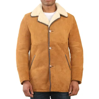 Truclothing Shearling Sheepskin Car Coat In Multi