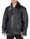 Truclothing Sheepskin B3 Aviator Jacket In Black
