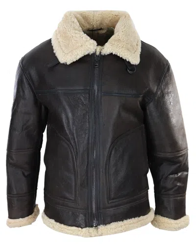 Truclothing Sheepskin Coat With Cream In Brown