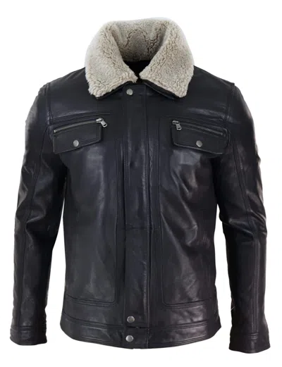 TRUCLOTHING SHEEPSKIN COLLAR JACKET