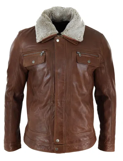 TRUCLOTHING SHEEPSKIN COLLAR JACKET
