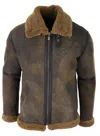 Truclothing Sheepskin Flying Pilot Jacket In Brown