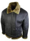 Truclothing Sheepskin Flying Pilot Jacket In Brown