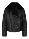 Truclothing Sheepskin Jacket Biker Aviator In Black