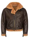 Truclothing Sheepskin Jacket For Winter In Brown