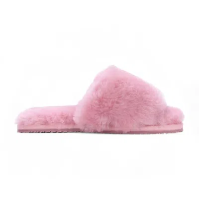 Truclothing Sheepskin Slippers Warm Winter Indoor Comfort Sliders In Pink