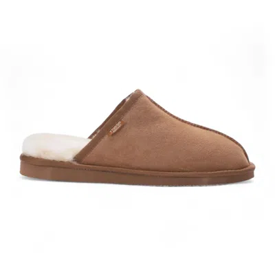 Truclothing Sheepskin Suede Mule Slippers In Brown