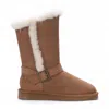 Truclothing Sheepskin Suede Plush Lined Calf Winter Warm Boots In Multi