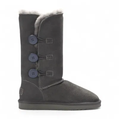 Truclothing Sheepskin Suede Warm Winter Lined Mid-calf Boots In Black