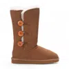 Truclothing Sheepskin Suede Warm Winter Lined Mid-calf Boots In Brown