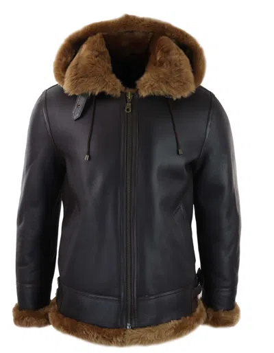 TRUCLOTHING SHERLING SHEEPSKIN HOOD JACKET AVIATOR