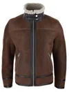 Truclothing Sherling Sheepskin Pilot Jacket Vintage In Brown