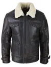 Truclothing Sherling Sheepskin Winter Jacket In Brown