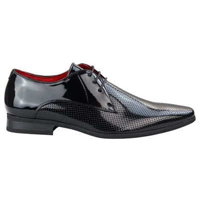 Truclothing Shiny Shoes Smart Formal Perforated Pointed Laced In Black