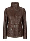 Truclothing Slim Fit Leather Jacket In Brown