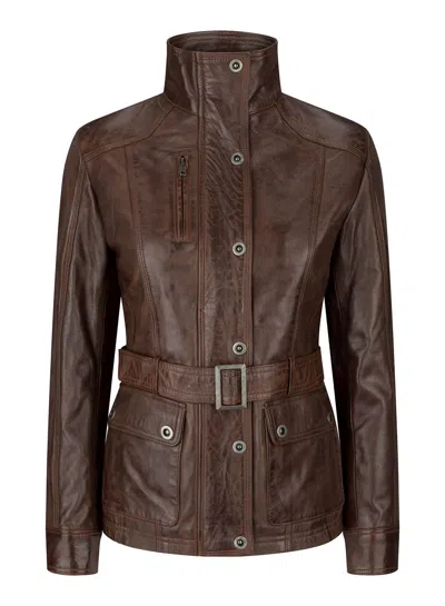 Truclothing Slim Fit Leather Jacket In Brown