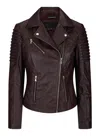 Truclothing Slim Fitted Soft Leather Biker Jacket In White