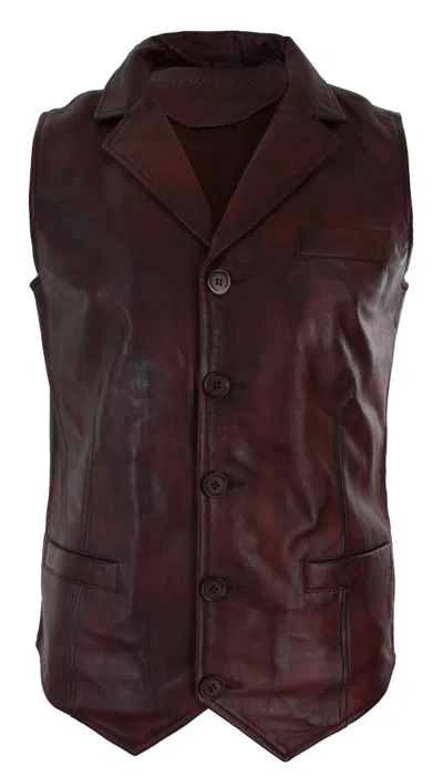 Truclothing Smart Classic Leather Waistcoat In White