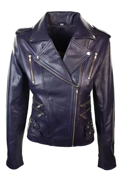 Truclothing Soft Leather Racing Biker Short Jacket In Black