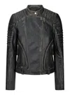 Truclothing Soft Leather Short Biker Style Jacket In Black