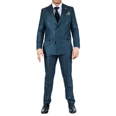 Pre-owned Truclothing Stz93 - Men's Green Double Breasted 2 Piece Suit In Olive