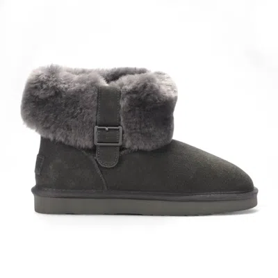 Truclothing Suede Ankle Booties Slip-on Comfort Winter Boots In Gray