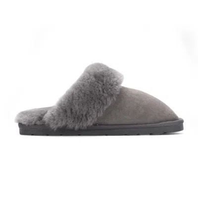 Truclothing Suede Mule Winter Slippers Indoor House Shoes In Gray