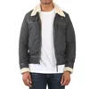 Truclothing Suede Pilot Aviator Leather Jacket In Blue