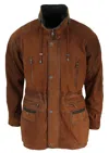 Truclothing Suede Safari Hunting Duffle Coat Leather In Multi