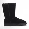 Truclothing Suede Winter Plush Lined Slip-on Ankle Winter Boots In Black