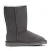 Truclothing Suede Winter Plush Lined Slip-on Ankle Winter Boots In Gray