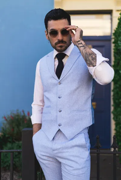 Truclothing Summer Suit Waistcoat Trousers Wedding In Blue