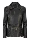 Truclothing Tan Belted Fitted Jacket In Black