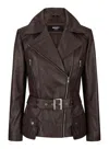 Truclothing Tan Belted Fitted Jacket In Brown